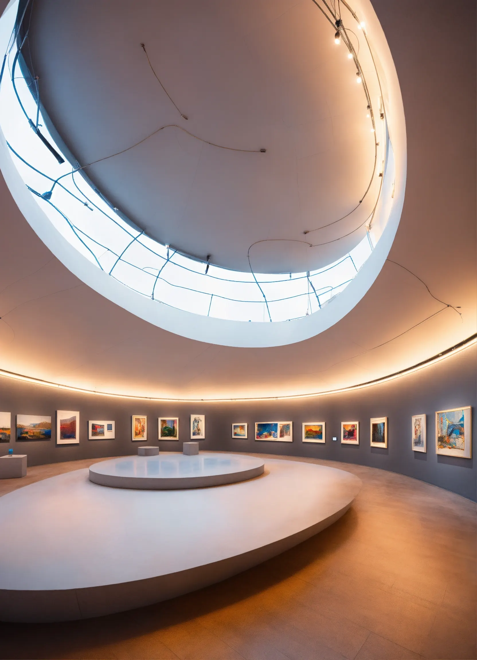 Peaceful meditation room with sound-absorbing ceiling
